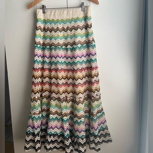 RAINBOW KNITTED STRIPPED MAXI SHIRT